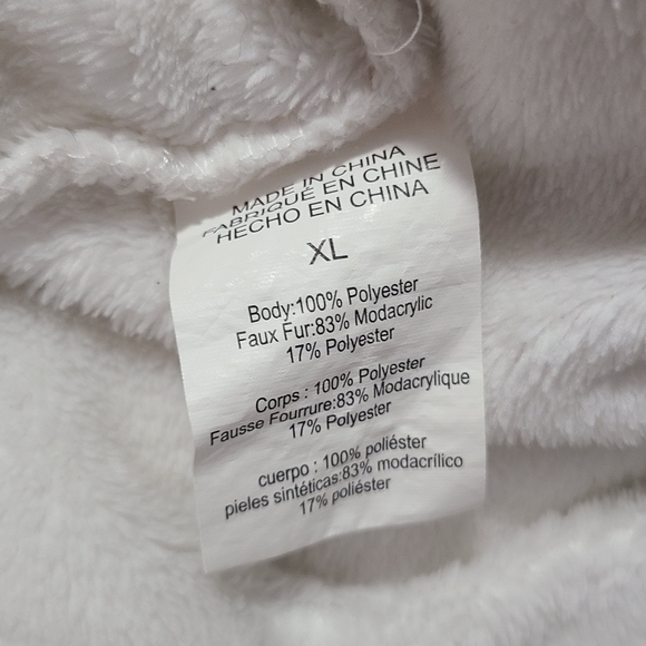 Pottery barn long robe faux fur white - Picture 6 of 12